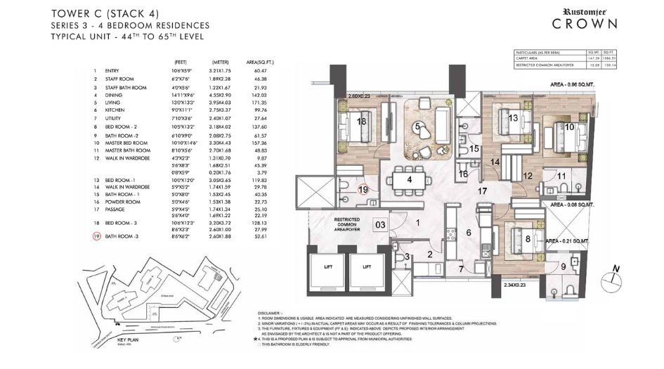 Rustomjee-Crown-Floor-Plan-4 BHK-1586 Sqft (2)